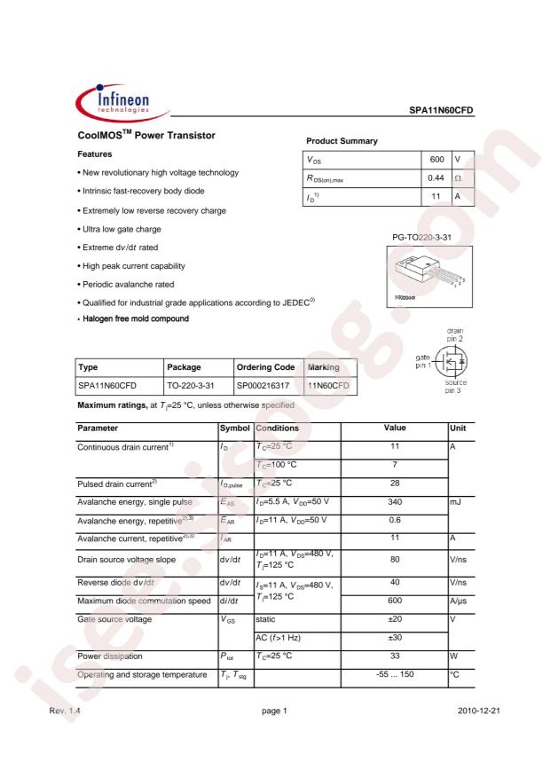 SPA11N60CFD