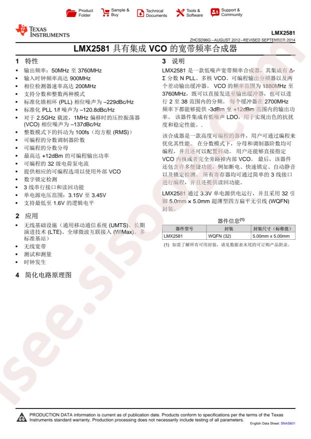 LMX2581SQE/NOPB