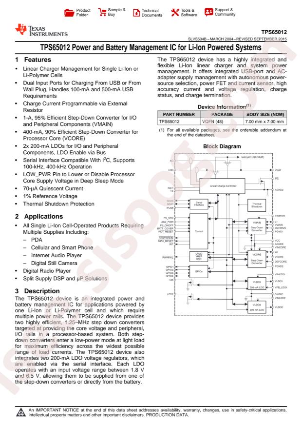 TPS65012RGZR
