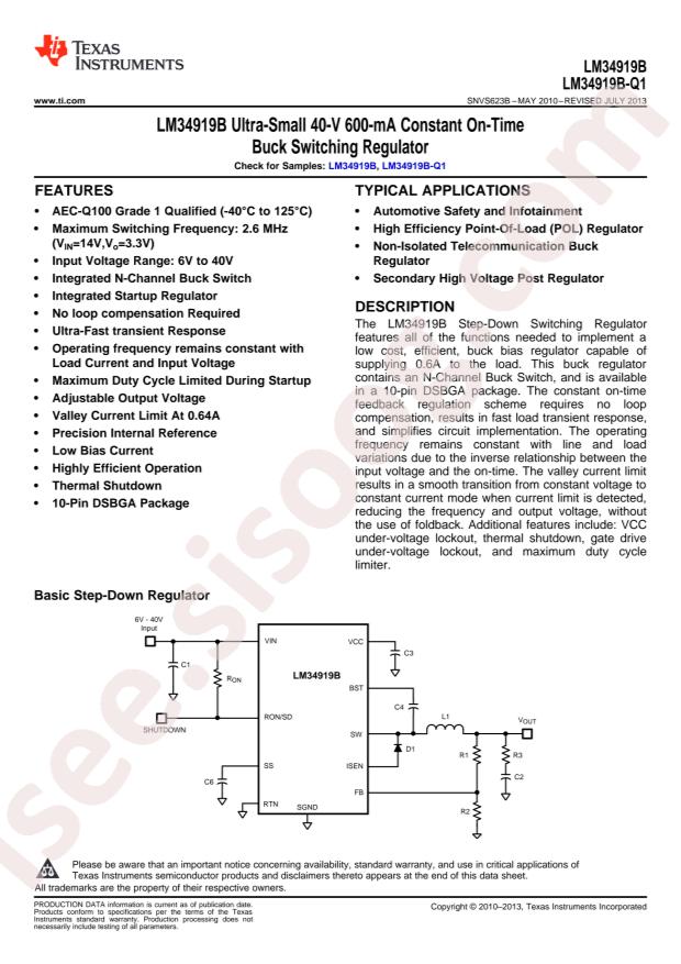 LM34919BQTL/NOPB