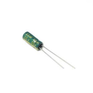 خازن الکترولیتی ایستاده 22µF ولتاژ 50V سایز 12x5mm