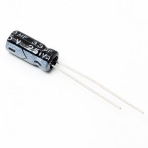 خازن الکترولیتی ایستاده 33µF ولتاژ 25V سایز 12x5mm