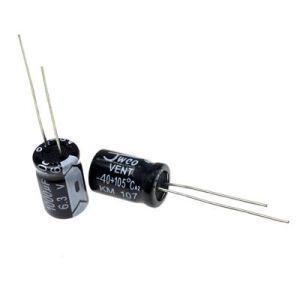 خازن الکترولیتی ایستاده 1000µF ولتاژ 6.3V سایز 12x8mm