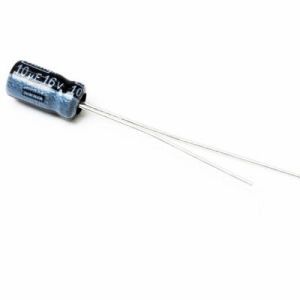 خازن الکترولیتی ایستاده 10µF ولتاژ 16V سایز 12x6mm