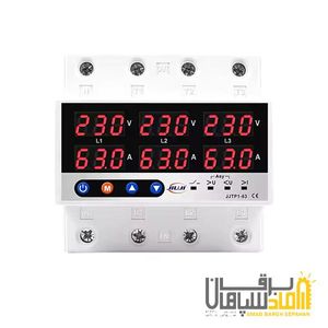 محافظ  ولتاژ جریان سه فاز 63 آمپر JIUJI (JJVPD1-63F)