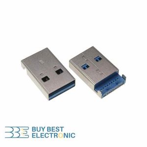 USB 3.0 TYPE A SMT PLUG WITH CLIP (IRON BODY)