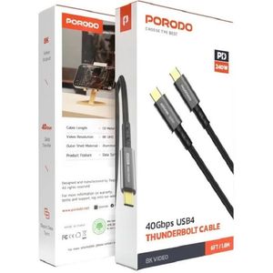 کابل شارژ USB-C به USB-C پرودو مدل PD-WCC240W-BK