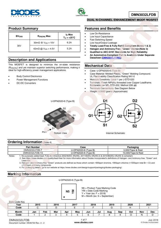 DMN3032LFDB-7