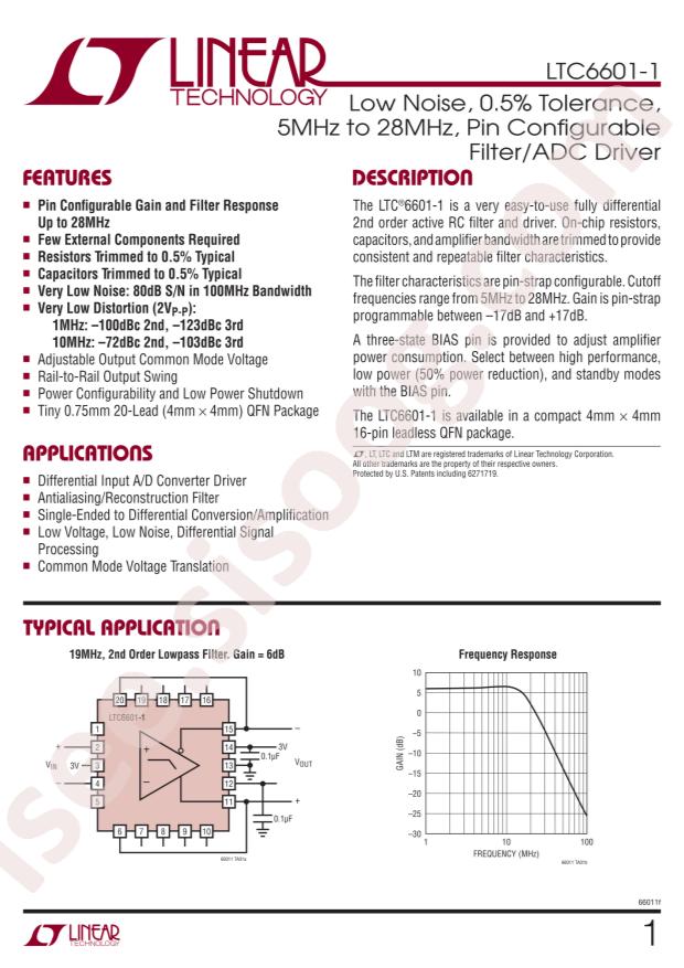 LTC6601CUF-1#TRPBF