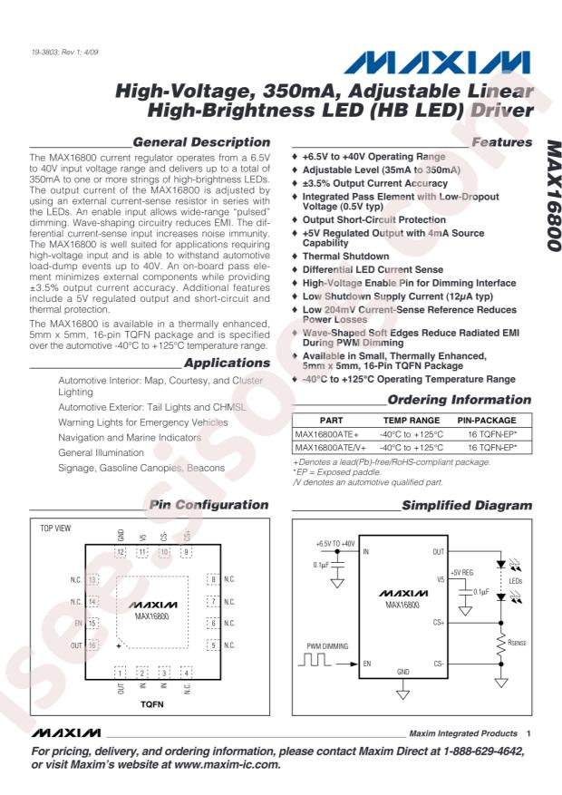 MAX16800ATE+