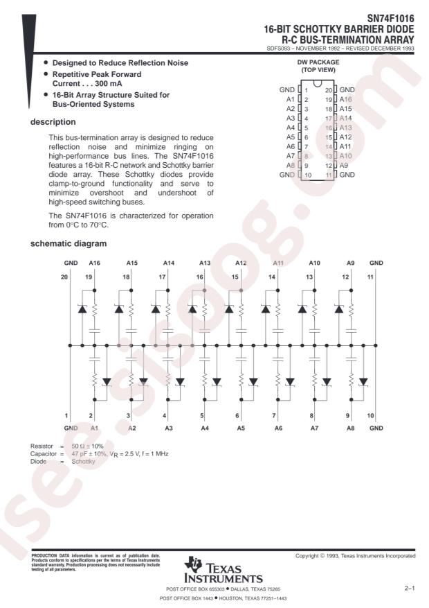 SN74F1016DW