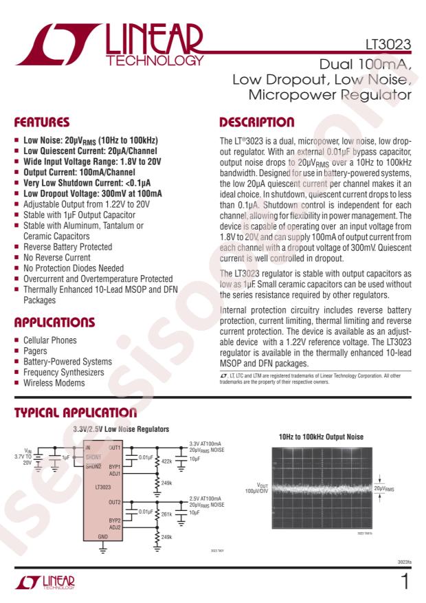 LT3023EDD#TRPBF