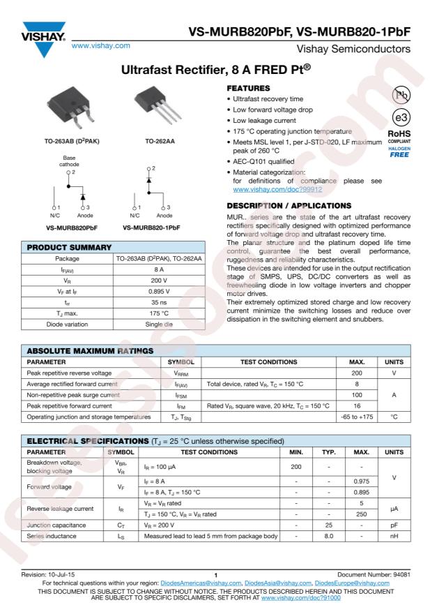 VS-MURB820PBF