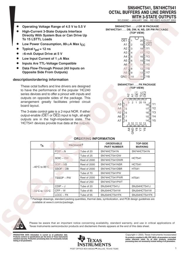 SN74HCT541PW