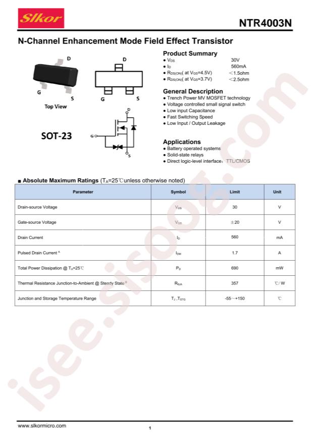 NTR4003N