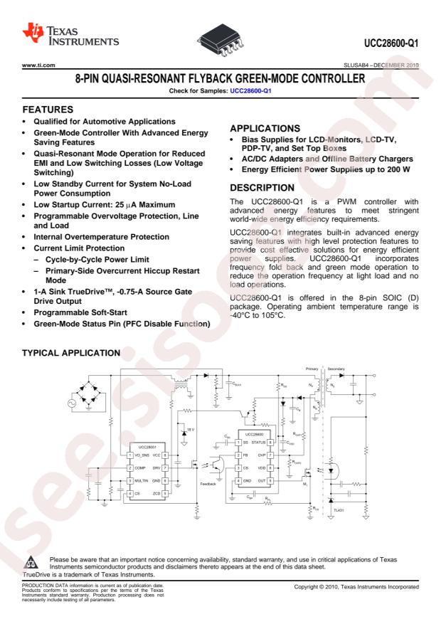 UCC28600TDRQ1