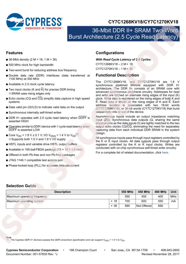 CY7C1268KV18-550BZXC