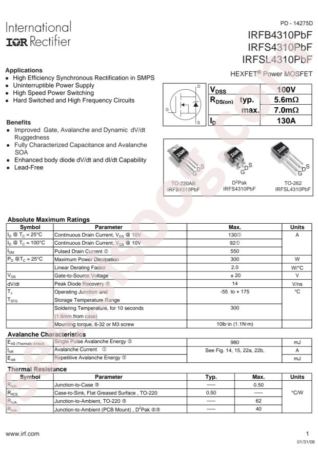 IRFB4310PBF