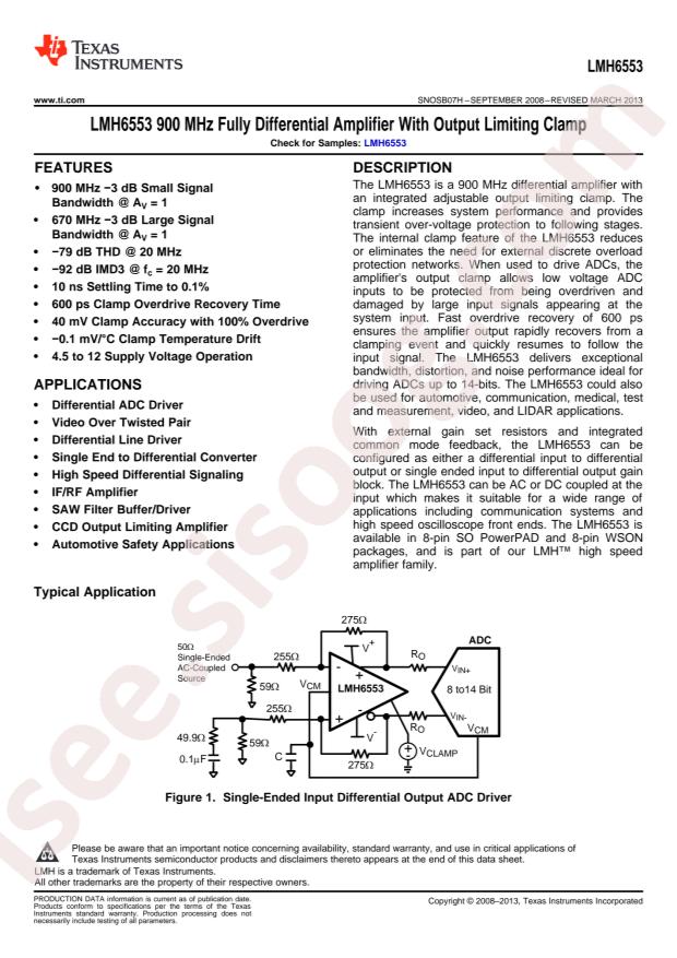 LMH6553MRE/NOPB