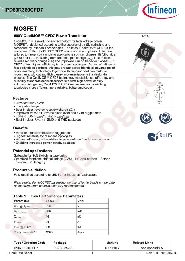 IPD60R360CFD7