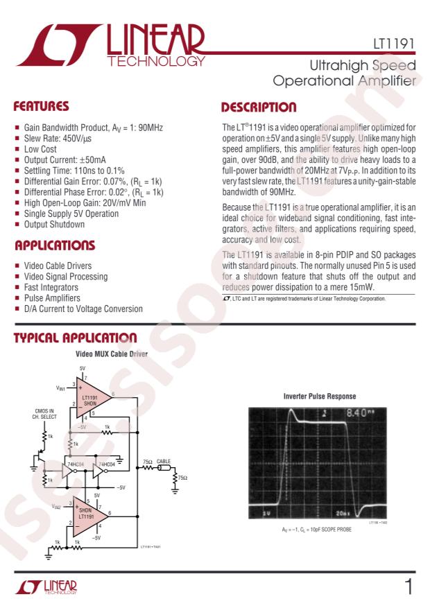 LT1191CS8#PBF