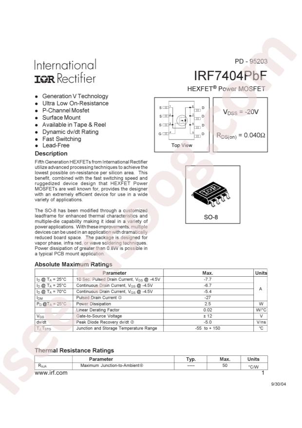IRF7404TRPBF