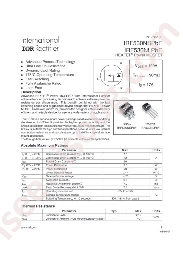 IRF530NSTRLPBF