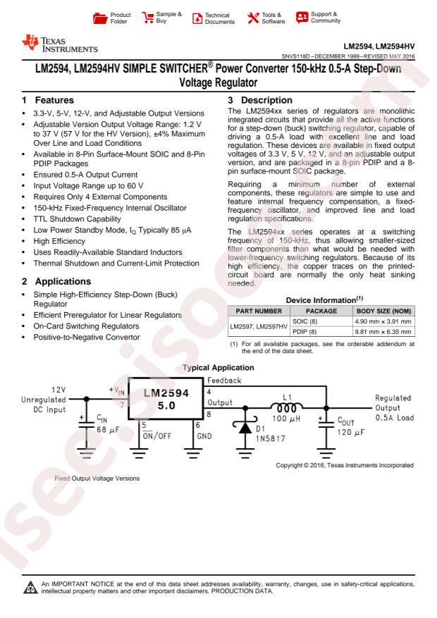 LM2594HVM-5.0/NOPB