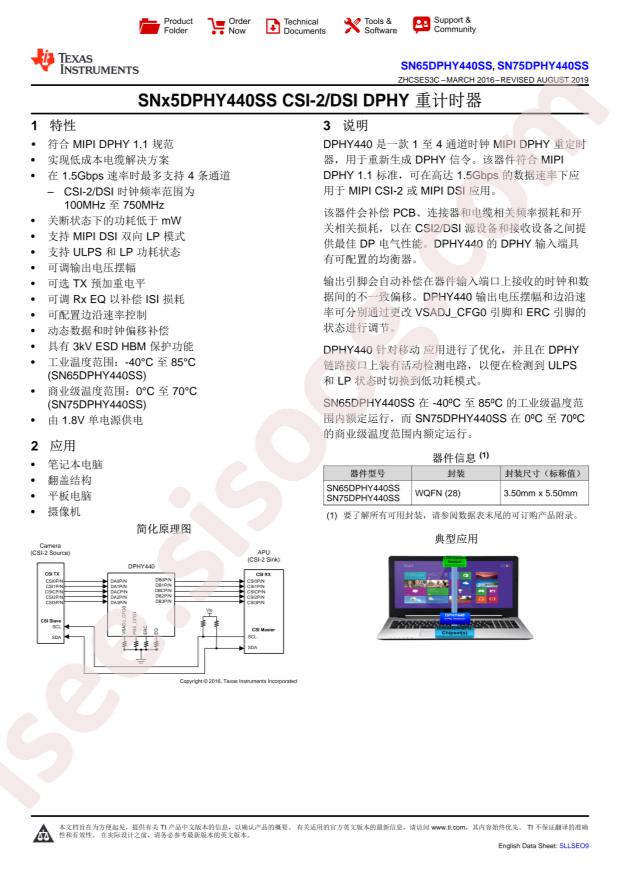 SN65DPHY440SSRHRT