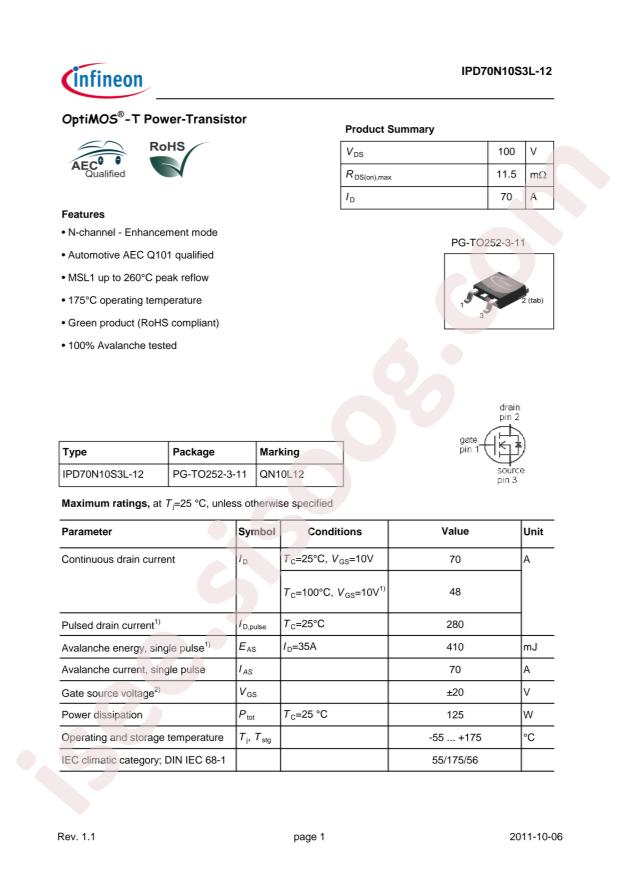 IPD70N10S3L-12