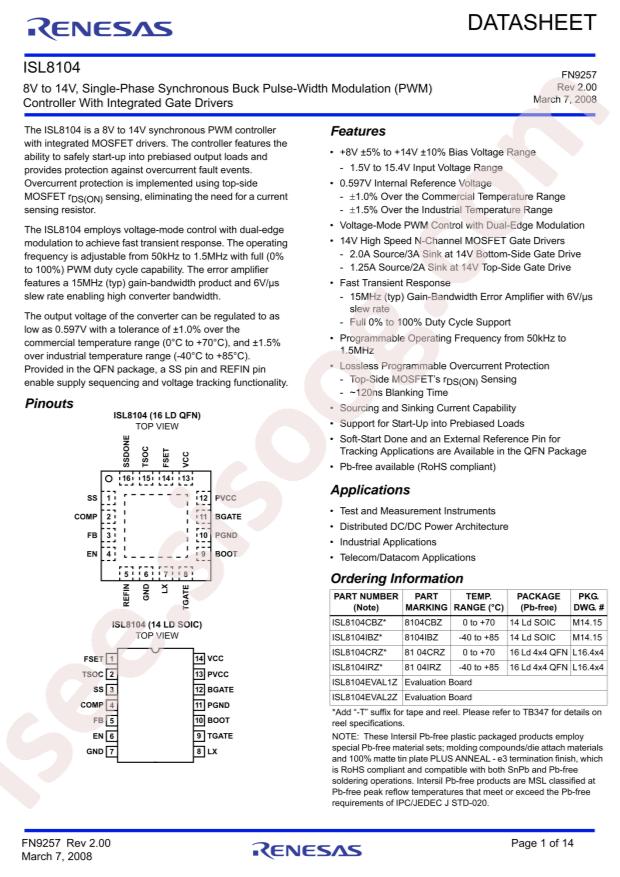 ISL8104CRZ-T