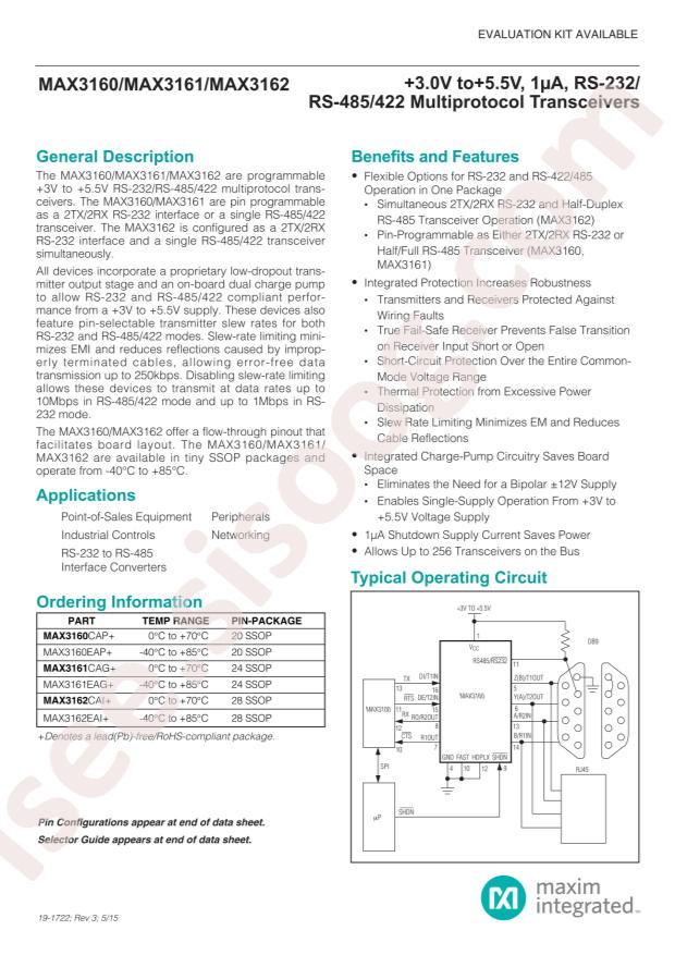 MAX3160EAP+T