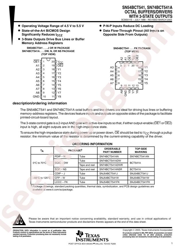 SN74BCT541AN