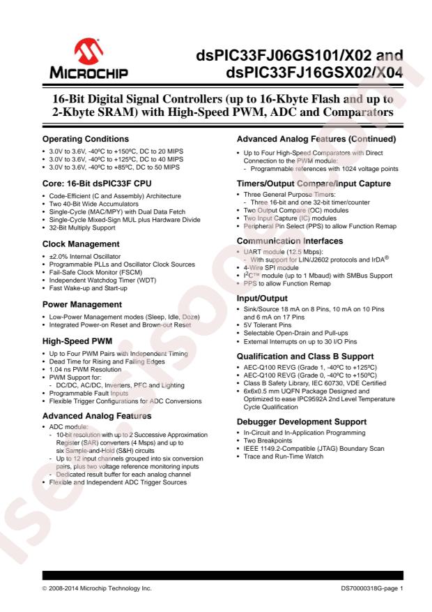 dsPIC33FJ06GS202-I/MM