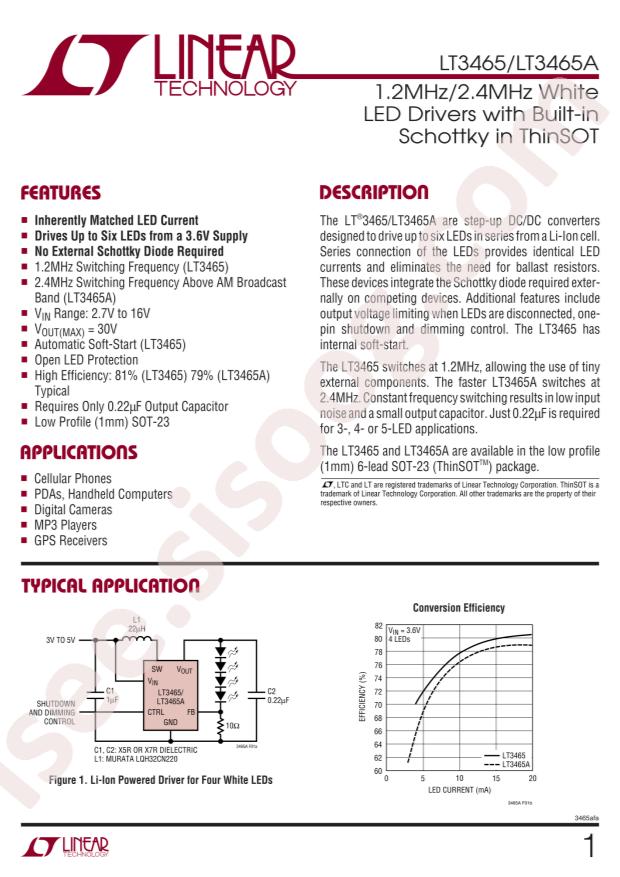 LT3465AES6#TRPBF