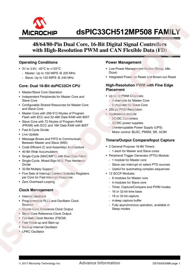dsPIC33CH512MP508-I/PT