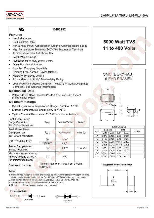 5.0SMLJ24A-TP
