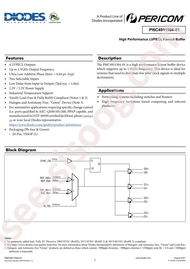 PI6C4911504-01LIEX