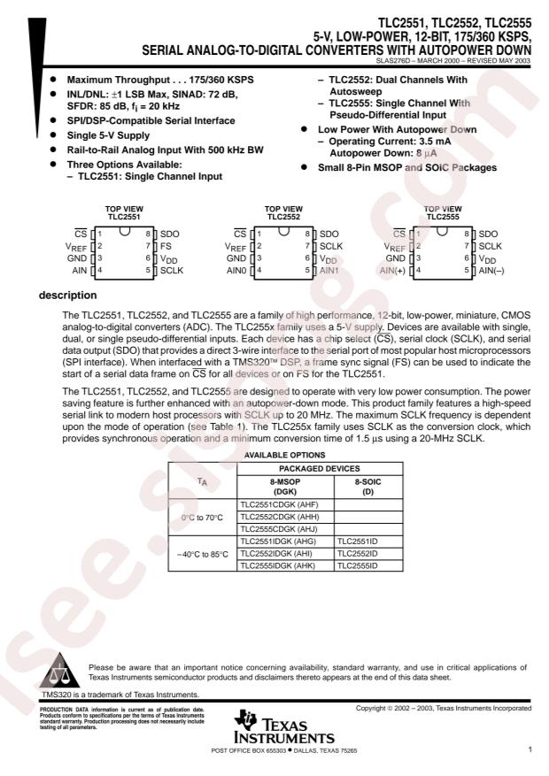 TLC2552IDGK