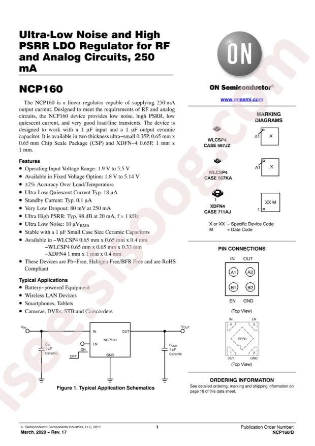 NCP160AMX500TBG