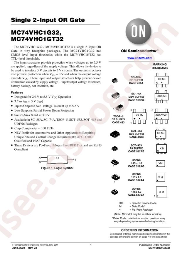 MC74VHC1G32DBVT1G