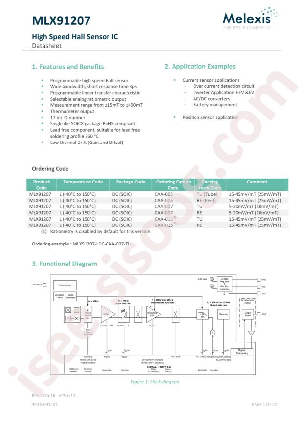 MLX91207LDC-CAA-005-RE