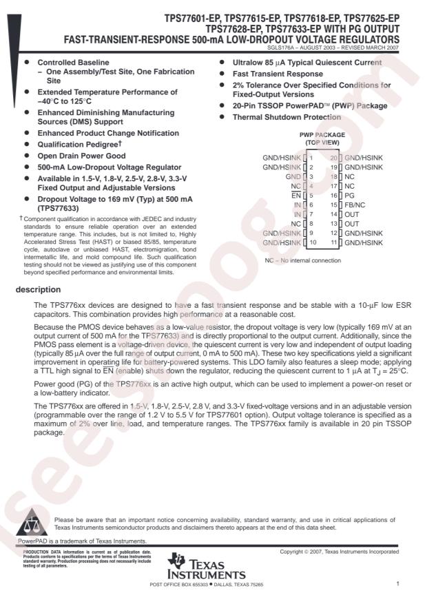 TPS77618QPWPREP