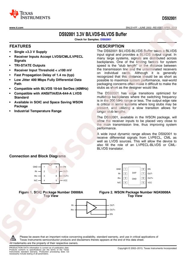 DS92001TLD/NOPB