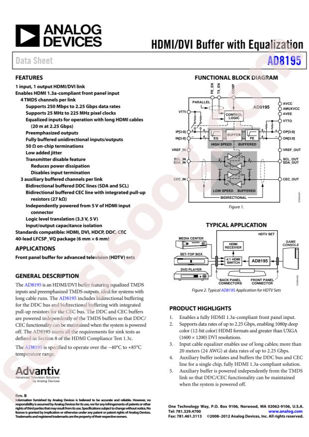 AD8195ACPZ-R7