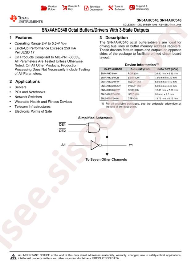 SN74AHC540DBR