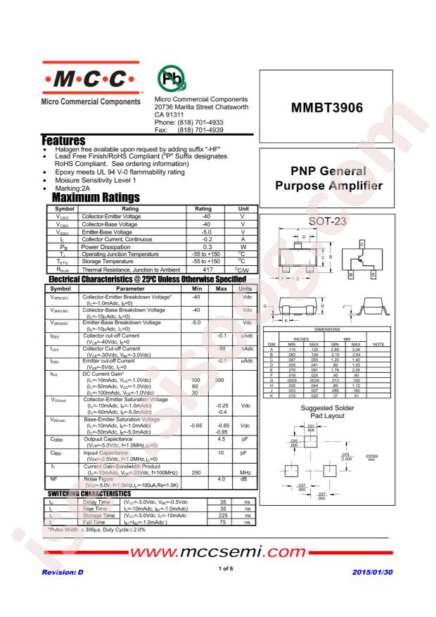 MMBT3906-TP