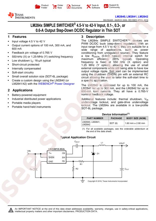 LM2841XMKX-ADJL/NOPB