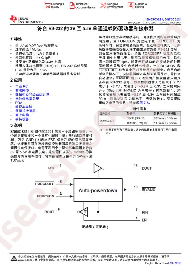 SN75C3221PWR