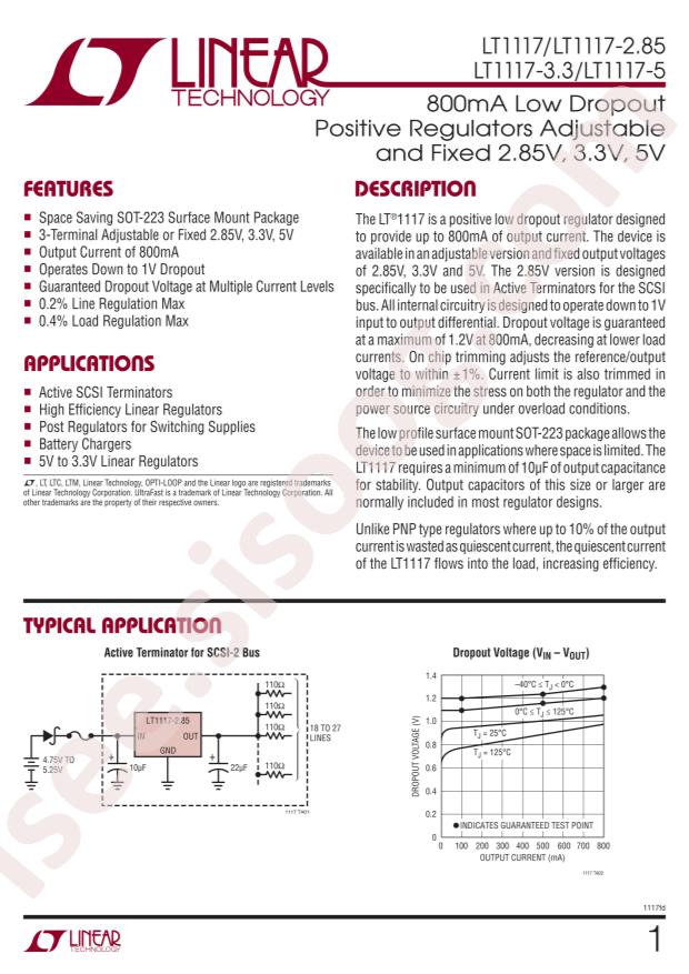 LT1117IST-5#PBF